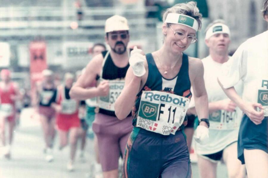 Ilse Dippmann beim New York Marathon 1986